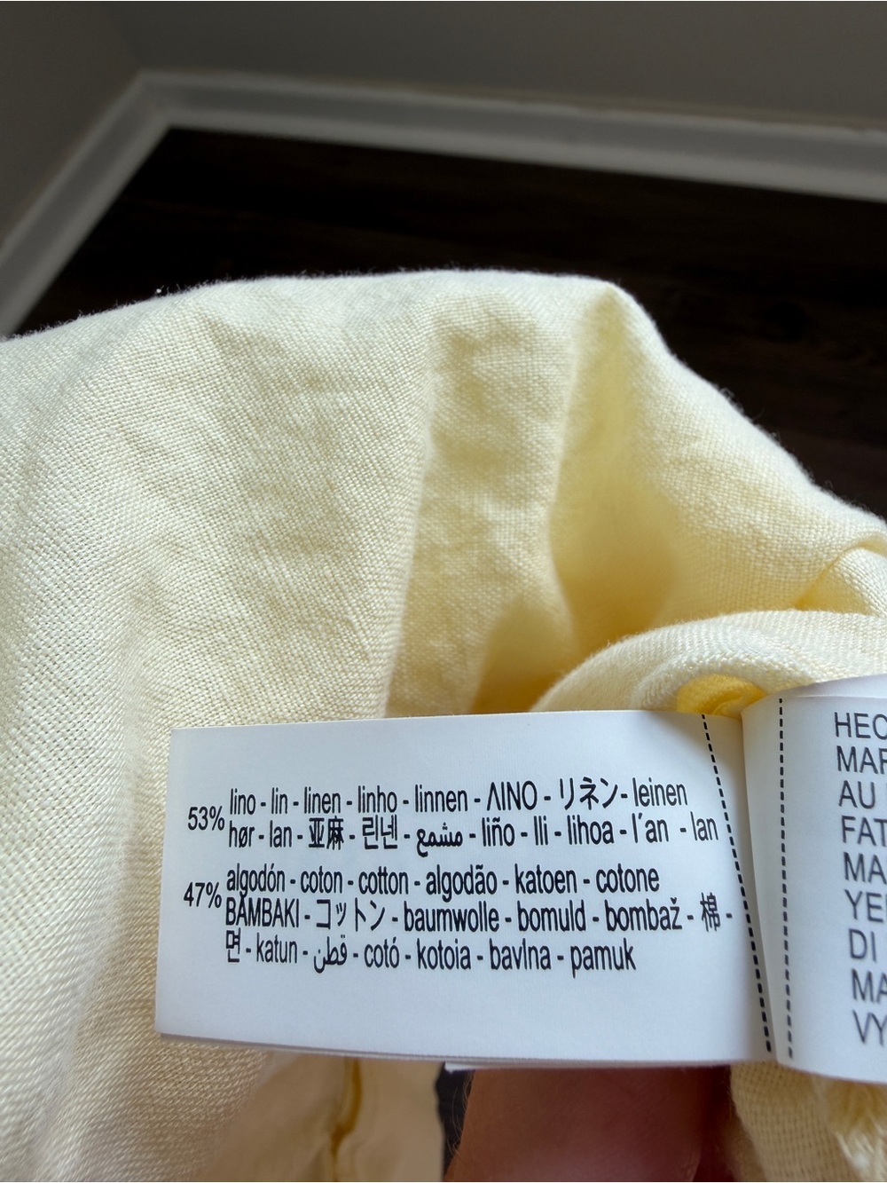 Zara 53% Linen 47% Cotton Oversized Button Shirt Blouse Butter Yellow Size M - Picture 6 of 10